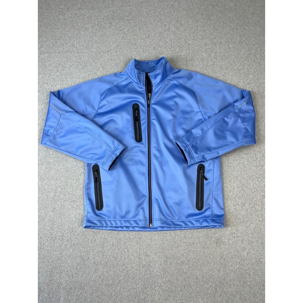 Zero Restriction Tour Seires Golf Jacket Mens L Blue Full Zip Waterproof